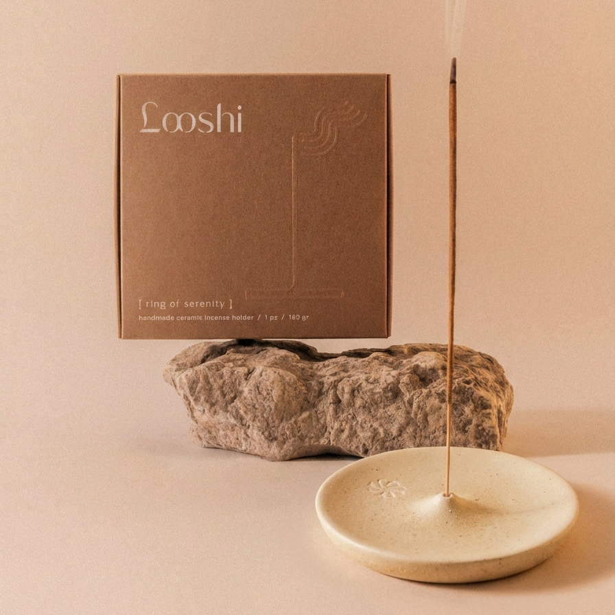 Handmade Ceramic Incense Holder – Ring of Serenity by Looshi