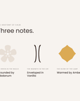 Three notes: labdanum, vanilla, amber, the anatomy of Calm