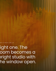 Light one. The room becomes a bright studio with the window open.