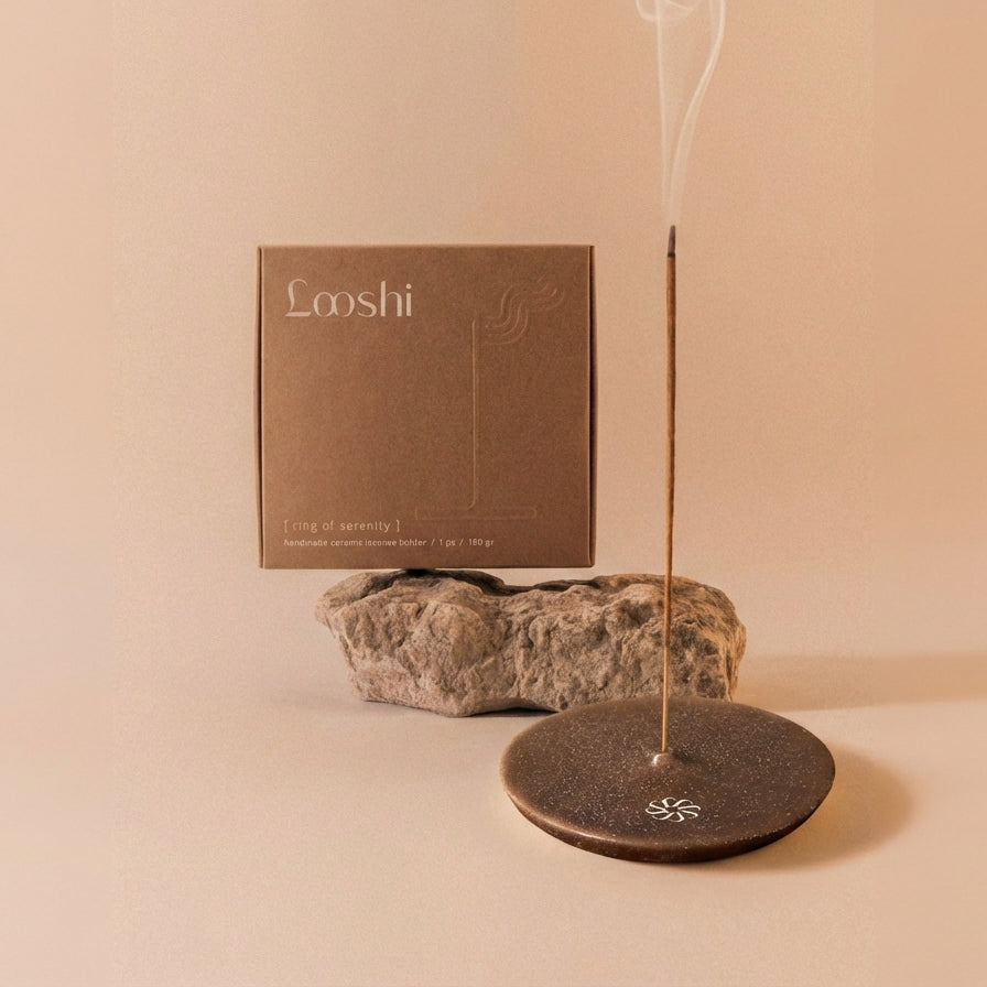 Handmade Ceramic Incense Holder – Ring of Serenity by Looshi
