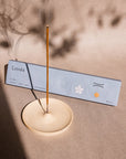 Circular sphere incense holder. Its circular shape is representative of the eternal death and rebirth cycle experienced by each inhabitant of planet Earth. The Circle holds the incense stick securely.