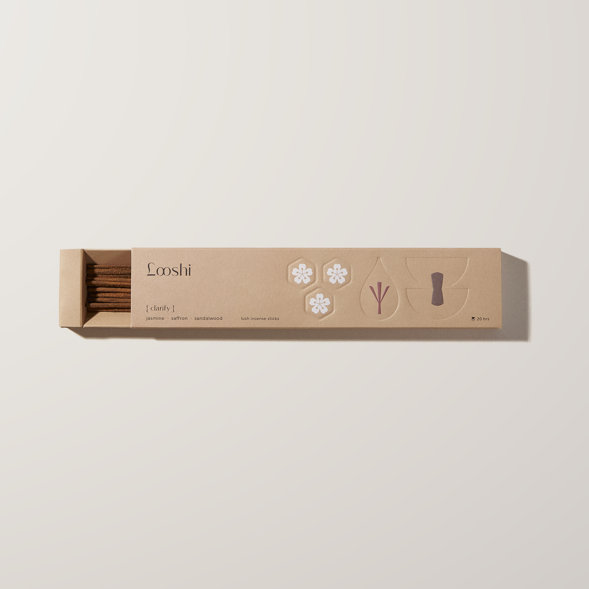 Clarify incense sticks, open box of 20