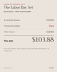 The Labor Day Set: 4 boxes $103.88, holder free, $129.88 value, ends Monday September 7