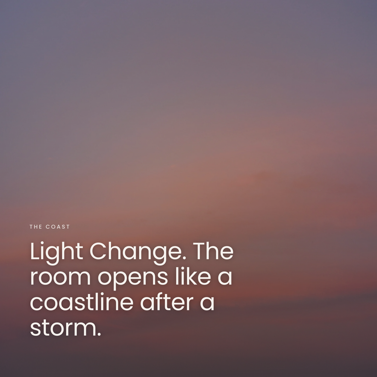 Light Change. Frankincense clears the room, like the first smoke of a ceremony.
