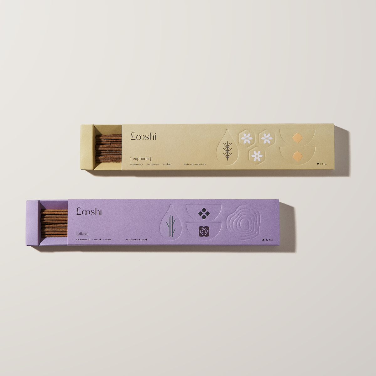 The Social Duo: Euphoria and Allure incense boxes